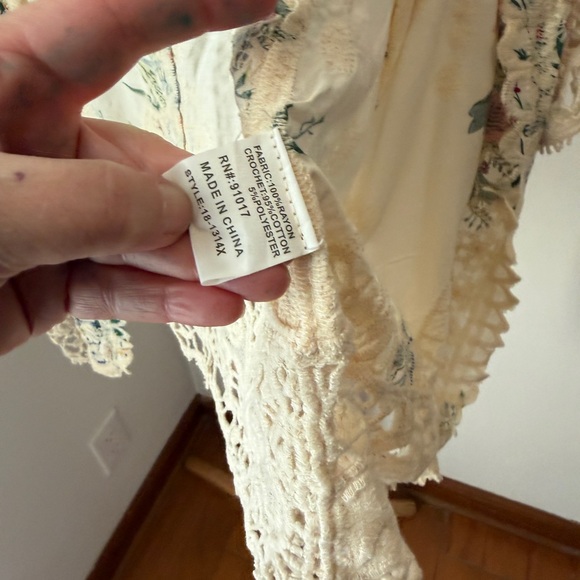 NEW Solitaire Floral Lace Crochet Kimono Open Cardigan Boho Embroidered size 2XL - Picture 4 of 8